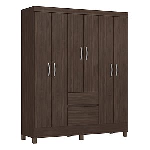 Guarda Roupa 6 Portas Flash 2 Café Touch Demóbile