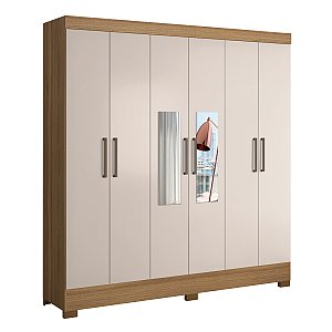 Guarda Roupa 6 Portas Prático Amendola / Off White Demóbile