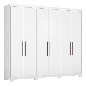Guarda Roupa 6 Portas Sumatra Casal Branco Demóbile