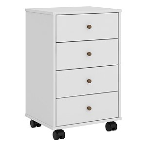 Mesa de Cabeceira 4 Gavetas Presence Branco - Demóbile