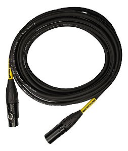 Cabo De Microfone Balanceado Xlr M - Xlr F 1mts Muthcable Cor:Preto