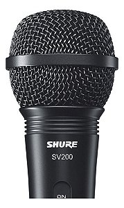 Microfone Vocal De Mão Profissional Com Fio Shure Sv200