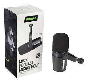 Microfone Shure Xlr Mv7x Podcast Cor:Preto