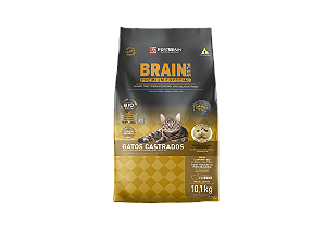Ração Brain Plus Gatos Castrados 10,1 Kg Sabor Frango e Salmão