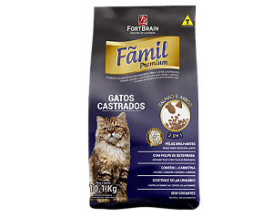 Fãmil Gatos Castrados 10,1 Kg Sabor Salmão e Arroz