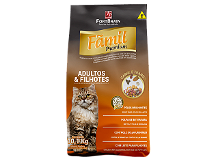 Fãmil Gatos Adultos e Filhotes 10,1 KG Sabor Carne e Frango