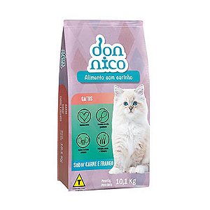 Ração Don Nico Gatos Adultos 10,1kg Sabor Carne e Frango