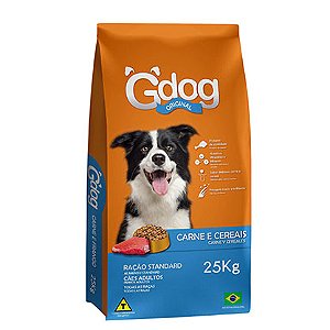 Ração Gdog Standard Cães Adultos 25kg Sabor Carne e Cereais