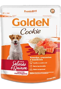 Golden Cookie Para Cães Adultos Pequeno Porte Sabor Salmão e Quinoa