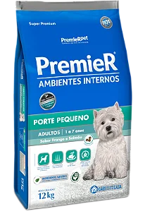 PremieR Ambientes Internos Cães Adultos Porte Pequeno 12Kg Sabor Frango e Salmão