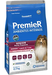 PremieR Ambientes Internos Cães Senior Porte Pequeno 2,5Kg Sabor Frango e Salmão