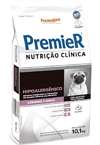 PremieR Nutrição Clínica Cães Adultos Hipoalergênico 2Kg Porte Pequeno Sabor Cordeiro e Arroz