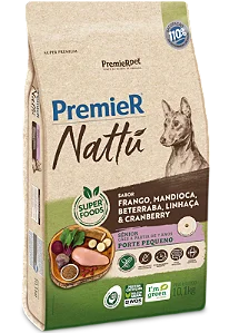 PremieR Nattu Cães Sênior Porte Pequeno 2,5Kg Sabor Frango, Mandioca, Beterraba, Linhaça e Cranberry