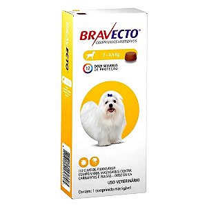 Antipulgas e Carrapatos Bravecto 2 a 4,5kg Para Cães
