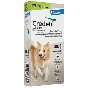 Antipulgas e Carrapatos Credeli 450mg Para cães de 11 a 22kg Embalagem com 3 comprimidos