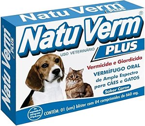 Vermífugo Oral de Amplo Espectro Para Cães e Gatos - Embalagem com 4 comprimidos de 660mg cada