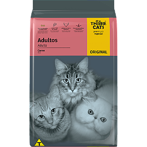 Three Cats Gatos Adultos 10,1Kg Sabor Carne