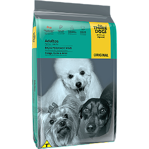 Three Dogs Cães Adultos Porte Pequeno 10,1Kg Sabor Frango, Carne e Arroz