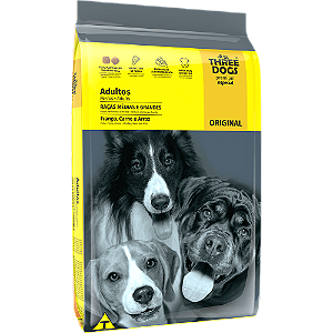 Three Dogs Cães Adultos Porte Médio e Grande 10,1Kg Sabor Frango, Carne e Arroz