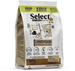 Ração Select By Monello Longevidade Cães Sênior Raças Mini e Pequenas 7+ 2Kg Sabor Peru, Ervilha e Blueberry