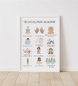 Quadro Técnicas para Acalmar Crianças Infantil Educativo Terapia