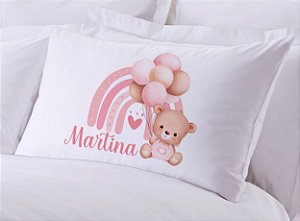 Fronha Infantil Ursinha Arco-Íris Personalizada com Nome