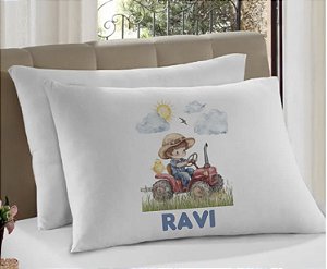 Fronha Infantil Trator Fazenda Personalizada com Nome