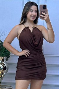 VESTIDO TULE DRAPEADO PÉROLA