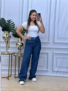 CALÇA JEANS WIDE LEG RAYSSA