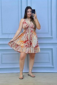 VESTIDO VISCOLINHO INDIANO LEONOR