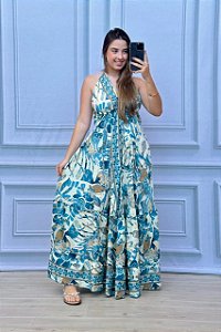VESTIDO VISCOLINHO INDIANO LONGO KYARA