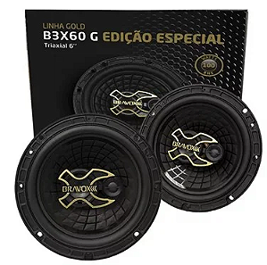 Par Alto Falante Bravox B3X60 Gold - 6 Polegadas - 4 Ohms.