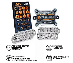 Kit Strobo Ajk Rítmico 3.0 com 4 faróis - Controle - 6w.