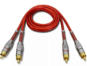 Cabo Rca 1 Metro - Prime Plug - Metal Vermelho - Tech One Svart.