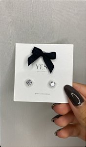 Brinco p ponto de luz em banho de ródio branco