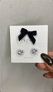 Brinco g ponto de luz no banho de ródio branco