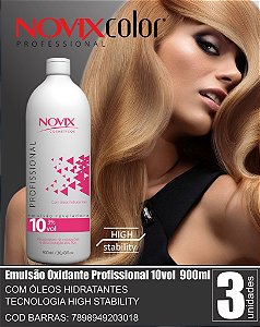 Emulsão Oxidante Profissional 10vol /3% - 900ml - KIT 03 UNIDADES