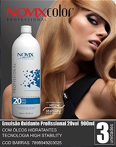 Emulsão Oxidante Profissional 20vol /6% - 900ml - KIT 03 UNIDADES