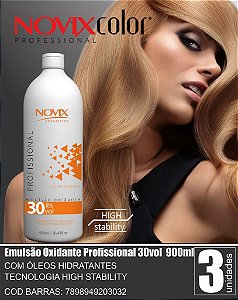 Emulsão Oxidante Profissional 30vol /9% - 900ml - KIT 03 UNIDADES