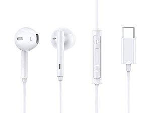 Fone de Ouvido Branco com Fio Tipo-C