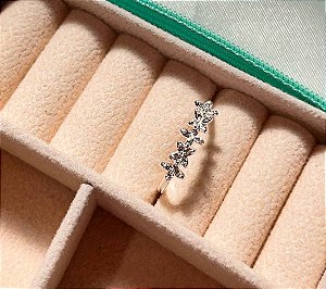 Anel borboleta cravejado