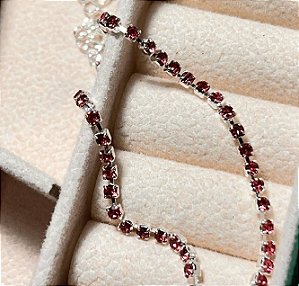 Pulseira strass rosa pink