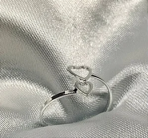 Anel regulável coração duplo