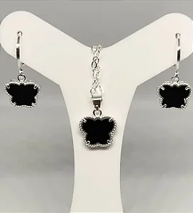 Conjunto argolinha borboleta black