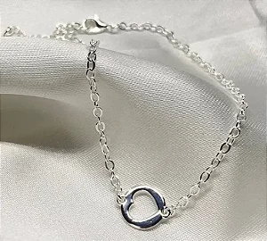 Tornozeleira medalha coração cravejado