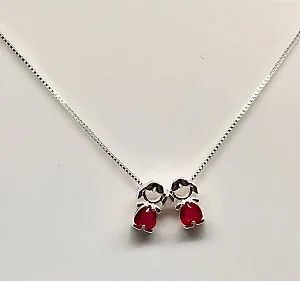 Colar duas meninas rosa fucsia