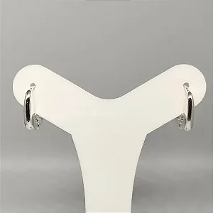 Argolinha quadrada boleada fina banhada a prata