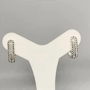 Argola cravejada luxo banhada a prata