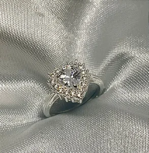 Anel coração mega cravejado 24/25