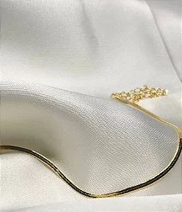 Pulseira fita 2mm banhada a ouro